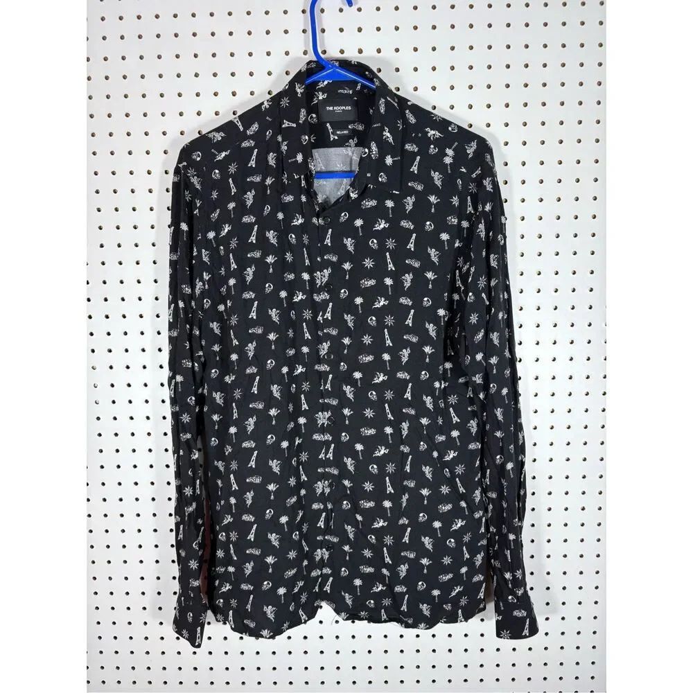 The Kooples crazy Cartoon button down shirt size L relaxed fit